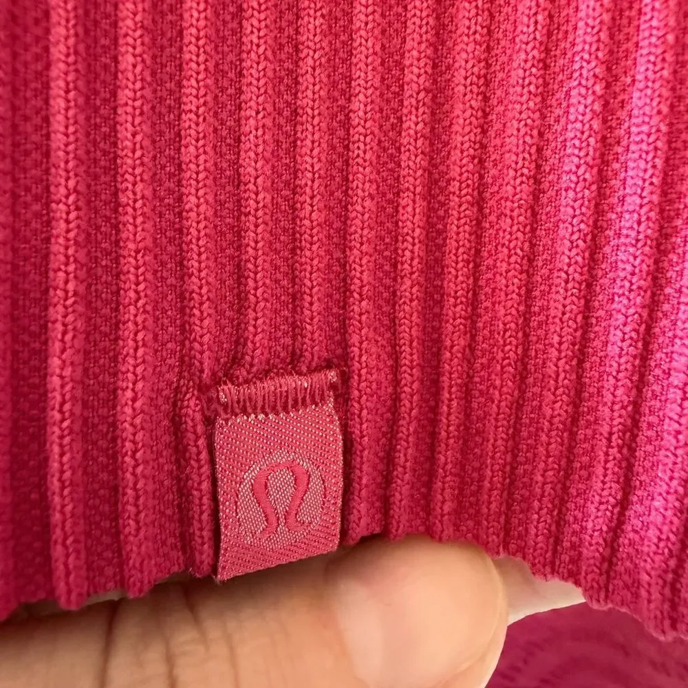 Lululemon Rest Less Athletic Hoodie in Violet Red Sporty Fitted Long Sleeve 2